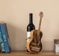 Vintiquewise Decorative Metal Guitar Shape Wine Bottle and ...