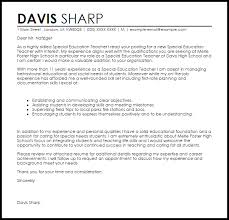 Special Education Teacher Cover Letter Sample Cover Letter Templates Examples