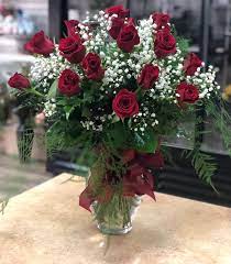 Spoke with girlfriend after work and. Long Stem Roses With Baby S Breath In Richmond Hill Ga Flowers By Rose
