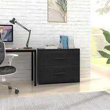 2 drawer classic wood file cabinet. 2 Drawer Wood Lateral File Cabinet For Home Office Black Dataglove Com