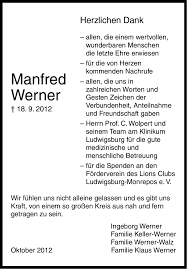 Traueranzeigen von Manfred Werner