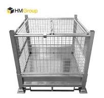 Large Storage Stacking Collapsible Pallet Wire Mesh Metal Stillage Cage