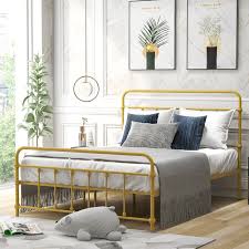 Zinus faux platform bed frame with steel support slats. Red Barrel Studio Lasiandra Full Platform Bed Wayfair