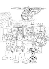 Fireman Colouring In Page Fireman Sam Birthday Party Fireman Sam Coloring Pages