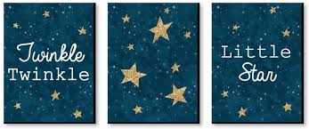 Twinkle little star nursery decor. Amazon Com Big Dot Of Happiness Twinkle Twinkle Little Star Baby Boy Nursery Wall Art And Kids Room Decorations Gift Ideas 7 5 X 10 Inches Set Of 3 Prints Baby
