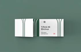 Easy to use and download. Free Trifold Landscape Brochure Mockup Freemockup