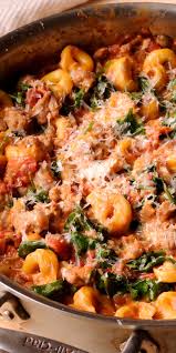 Creamy Sausage Tortellini Sausage Pasta Recipes Tortellini Recipes Italian Sausage Recipes