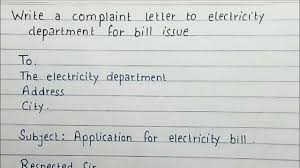 Water bill for the period from [period of utility bill, ex. Write A Complaint Letter To Electricity Department For Bill Issue Complaint Letter Youtube