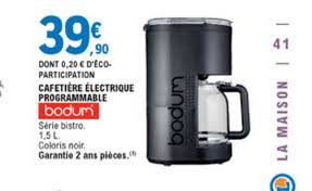 Offre Cafetiere Electrique Programmable Bodum Chez E Leclerc
