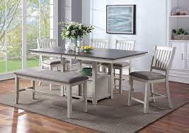 Gray farmhouse table and chairs. Buford Counter Height Dining Table Set Gray Home Furniture Plus Bedding