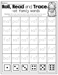 cvc roll read and trace word families word family activities cvc word families
