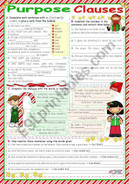Purpose Clauses So So That To In Order To So As To Grammar Worksheets Clause Worksheets