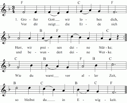 Die lieder aus dem gotteslob nachschlagen und anhören: Grosser Gott Wir Loben Dich Noten Liedtext Midi Akkorde