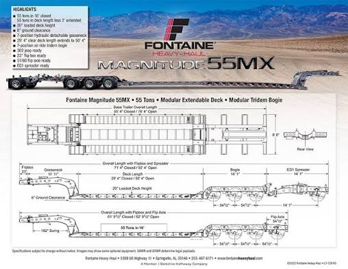 Fontaine Fontaine Heavy Haul Magnitude 55MX Lowboy Trailer