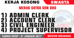 Check spelling or type a new query. Kerja Kosong Swasta Sabah 2017 Pelbagai Jawatan Construction Jawatan Kosong Terkini Negeri Sabah