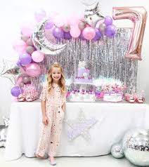 Theme Kids Birthday Party Ideas For Girls 7th Birthday Party Girls Sparkle Disco Art Pink Purple Silver Art Birthday Party Dance Party Birthday Disco Party Decorations