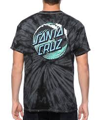 Black And White Tie Dye Shirt Clipart Santa Cruz Wave Dot Tie Dye T Shirt Zumiez Shirts Tie Dye T Shirts Black Tie Dye