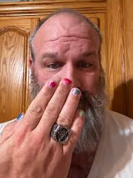 My daughter paints my nails. We spend time together and talk when she does  it. Don't like it leave! And… it's blue. Back to school for you homie!