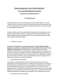 Doc How Transparent Is Our Judicial System Challenges Himadrish Suwan Academia Edu