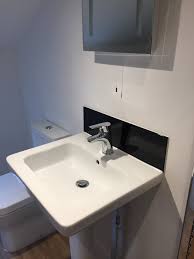 coloured glass bathroom splashbacks