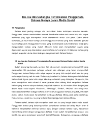 Islam dan pembentukan jati diri bangsa melayu. Doc Isu Isu Dan Cadangan Penyelesaian Penggunaan Bahasa Melayu Dalam Media Sosial Sharvinisk Saravanan Academia Edu