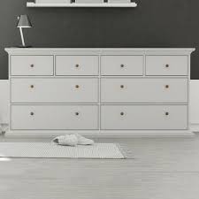 Buy White Large Chest Of Drawers Wide 8 Drawer Cabinet Unit Dresser Bedroom Storage Large Chest Of Drawers Flat Pack Furniture White Bedroom