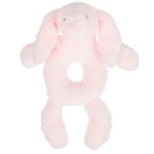 pink bunny rattle 18cm