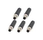 Industrial Circular Connectors 5 Pcs M8 4-Pin Male Connector Set | A Code  IP67 Rated | 60V 4A Screw Terminal Connectors IP67 Waterproof Connector