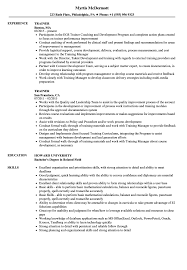 trainer resume samples velvet jobs