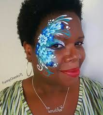Black And White Face Paint Ideas Blue And White Flower Eye Design Face Painting By Funnycheekstj Of Funny Cheeks Dallas Face Painting Face Painting Face Painting Designs Face Painting Flowers
