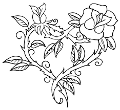 10 floral adult coloring pages. Adult Coloring Page Love Tattoo Heart And Rose 3 Coloring Home