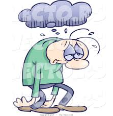 I keep watching animes where i'm like; Vector Of A Sad Cartoon Man Walking Under A Rain Cloud By Gnurf 44