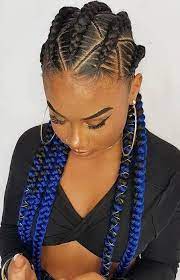 Blue Ombre Cornrow Braids Goddessbraids Feedinbraided Feed In Braids Hairstyles Weave Hairstyles Braided Long Hair Styles