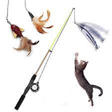Cat fishin fishing pole toy. Funny Cat Kitten Stick Feather Fish Teaser Wand Wire Chaser Interactive Play Toy Pet Toy Simulation Pulley Fishing Rod Cat Toy Cat Toys Aliexpress