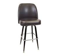 Swivel Bar Stool with Black Coated Frame & Extra Wide Bucket Seat