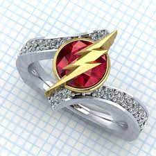 Not Actually Marvel Geeky Engagement Rings Flash Ring Lightning Bolt Ring