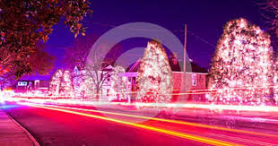 Traffic Lights And Light Trails During Busy Christmas Holiday Season At Mcadenville North Caro Outdoor Christmas Lights Christmas Town Holiday Season Christmas