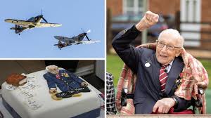 Moore walked 100 laps around his garden this. Captain Tom Moore S 100th Birthday War Veteran Hails British Public As Fundraising Effort Tops 32m