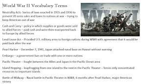 Wwii Vocabulary Terms And Vocab Quiz Editable Vocabulary Vocab Earth Science Vocabulary