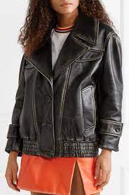 Miu Miu Oversized Leather Jacket Net A Porter Com Lederjacke