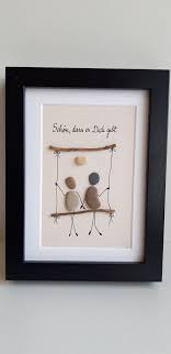 Sieh Dir Dieses Produkt An In Meinem Etsy Shop Https Www Etsy Com De Listing 620175238 Liebefreundschaft Steinbild Stone Pictures Frame Crafts Gifts