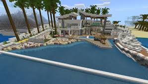 Vacation house map for minecraft pe 0.11.xthis house is located on a mountain top. Modern Redstone Mega Mansion Mcpe Map All For Minecraft Pe Game