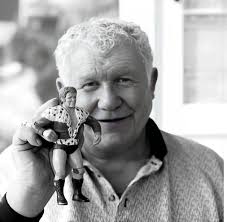 Harley Race holding action figure Harley Race.