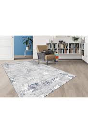 dekozer gri mavi etnik desen bambu hali dk92604 fiyati yorumlari trendyol