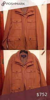 Roundtree And Yorke Extra Large Men S Brown Suede Brown Suede Lightweight Shirts Shirt Jacket