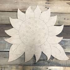 Large Sunflower Unfinished Wooden Cutout Craft Paint By Line Unfinished Wood Crafts Wooden Cutouts Wood Cutouts