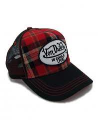 Von Dutch Red Flannel Trucker Cap Red Black Rot Schwarz Wolle Kaufen Marken