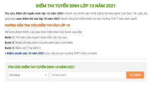 Điểm xét tuyển = (điểm môn toán + điểm môn văn) x 2 + điểm môn ngoại ngữ + điểm. HÆ°á»›ng Dáº«n Tra Cá»©u Ä'iá»ƒm Thi Vao Lá»›p 10 NÄƒm 2021 Nhanh Nháº¥t
