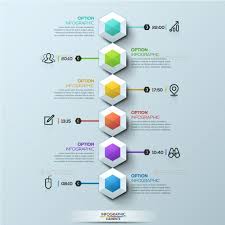 Six Multicolored Hexagons Timeline Infographic Template