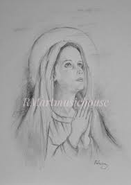 Leave a white edge at the spot where the water meets the land and then use short, straight, parallel lines to add in the. Religious Pencil Drawing